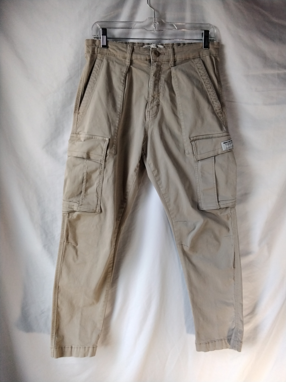 Zara Women’s Beige Cargo Pants with Utility Pockets